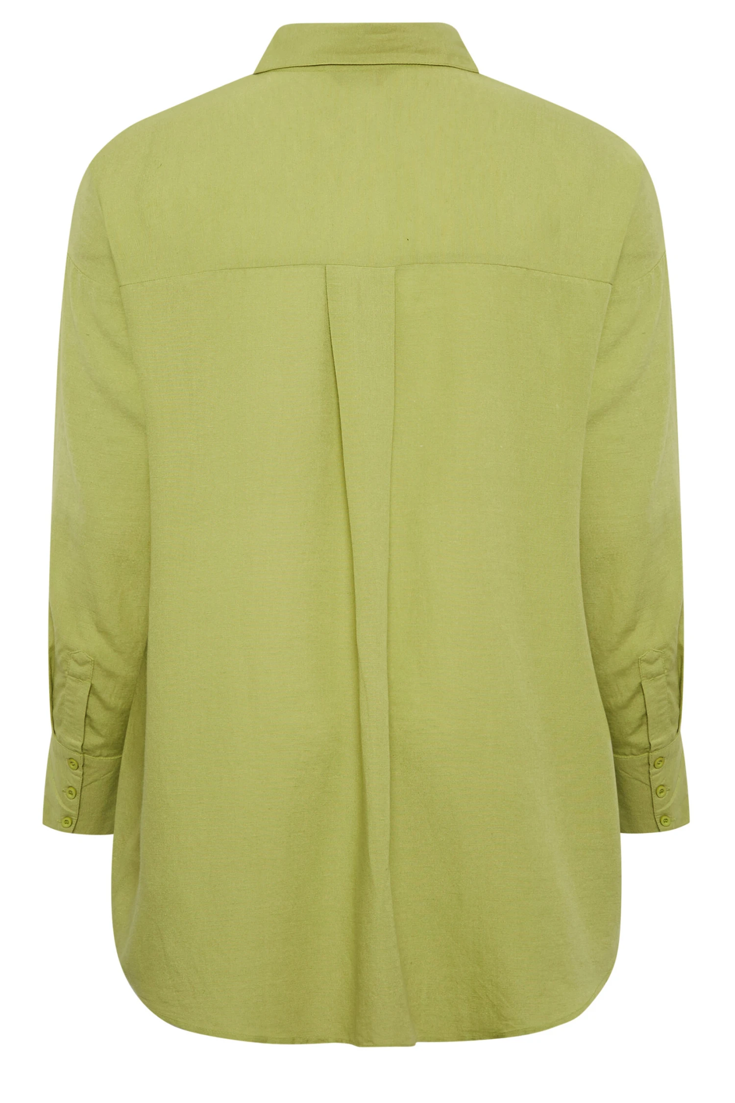 YOURS Curve Green Linen Blend Shirt 6 YOURS Curve Green Linen Blend Shirt - Image 6