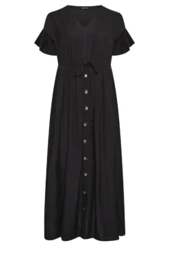 LIMITED COLLECTION Curve Black Frill Sleeve Cotton Maxi Dress 10 LIMITED COLLECTION Curve Black Frill Sleeve Cotton Maxi Dress -Outlet Stylo Wise Store fe8d86b5 b419 40 215680 X scaled