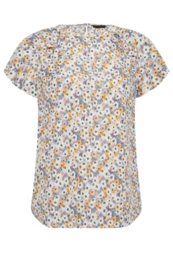 YOURS Curve White Floral Print Frill Blouse 10 YOURS Curve White Floral Print Frill Blouse -Outlet Stylo Wise Store fee2c31a ec10 49 174274 X scaled